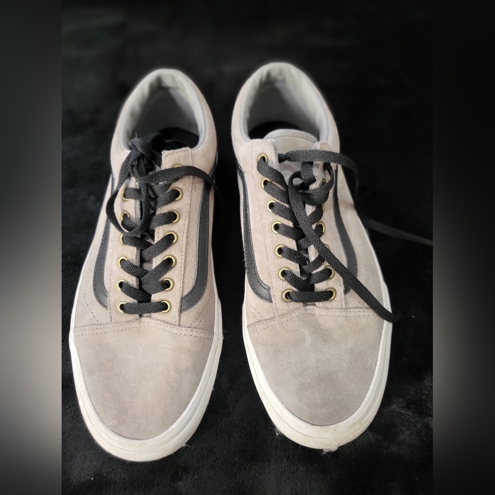 Vans - EUC - Mens Old School Grey and Black Shoes with Scotchgard - Size 10.5 - Picture 1 of 7